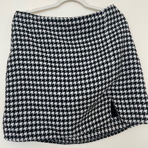 Black White Wool Skirt